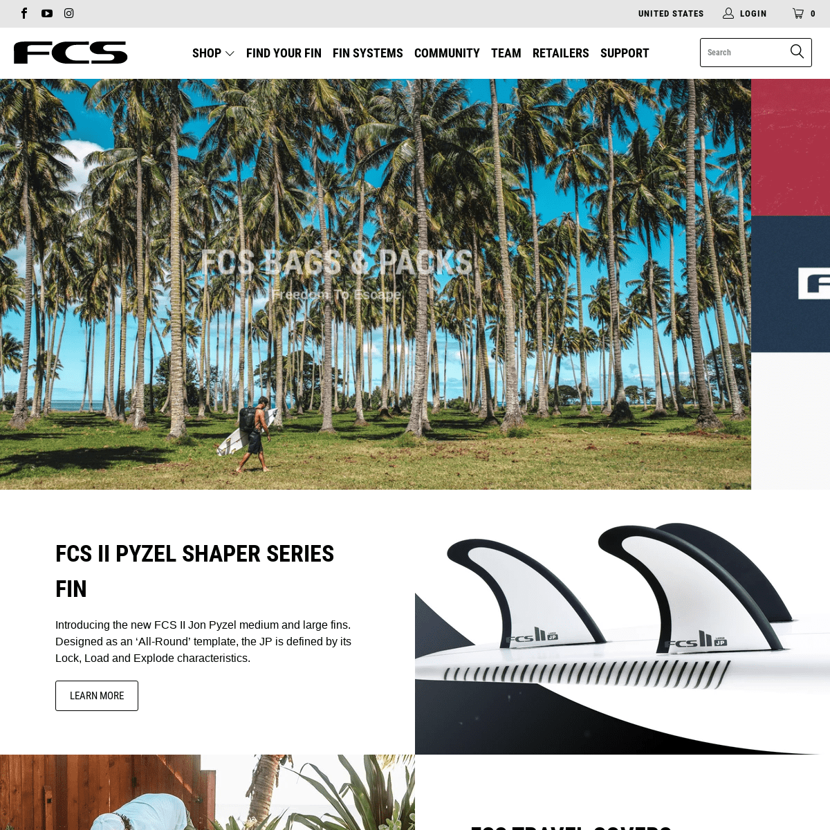 FCS USA: Surfboard Fins, Covers, Traction, Leashes, Surf Accessories