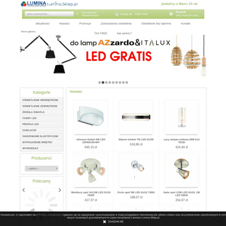 Lumina.Sklep.pl – sklep z oświetleniem. Lampy, kinkiety, żyrandole, plafony, oprawy LED. Źródła światła. Oświetlenie domowe i og