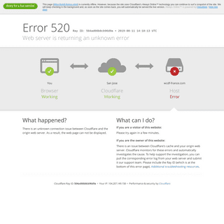 wcdf-france.com | 520: Web server is returning an unknown error