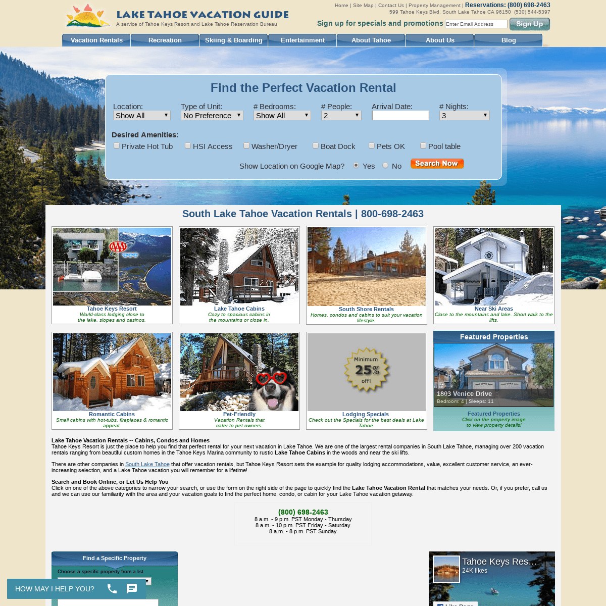 South Lake Tahoe Vacation Rentals | Rent Vacation Homes & Cabins in Lake Tahoe