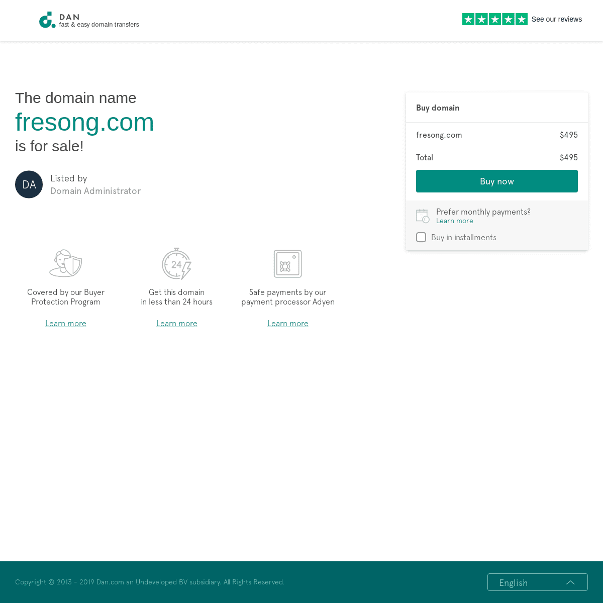 The domain name fresong.com is for sale | DAN.COM