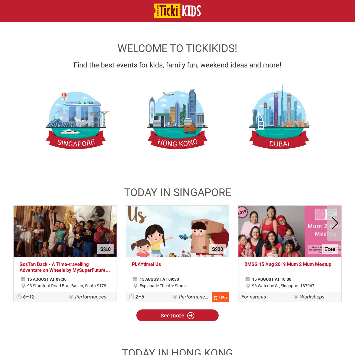 TickiKids is your guide in the world of kids activities and family-friendly events a big city can offer