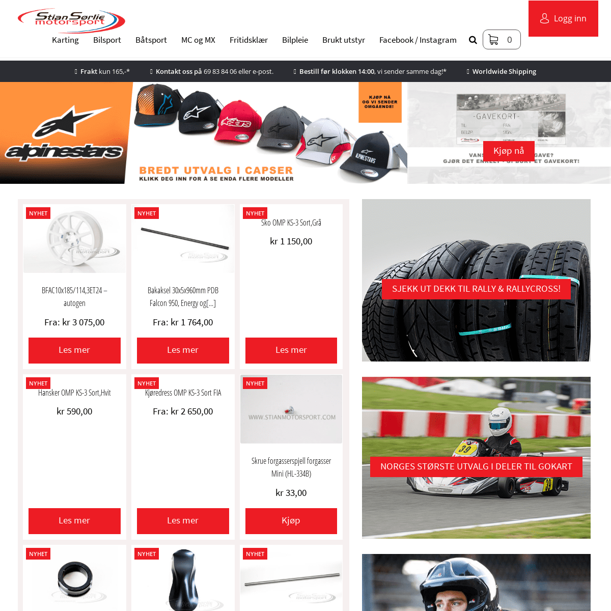 Stian Sørlie Motorsport – Din kart og bilsport butikk