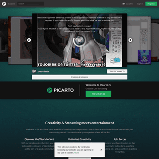 Creative live streaming service - Picarto