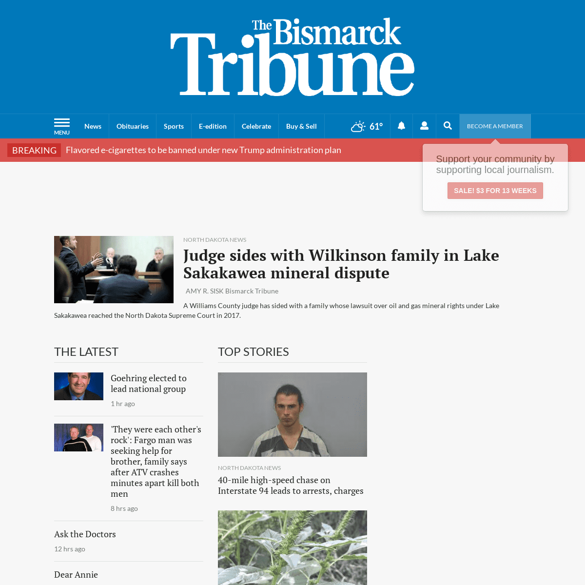 The Bismarck Tribune | Bismarck, North Dakota News