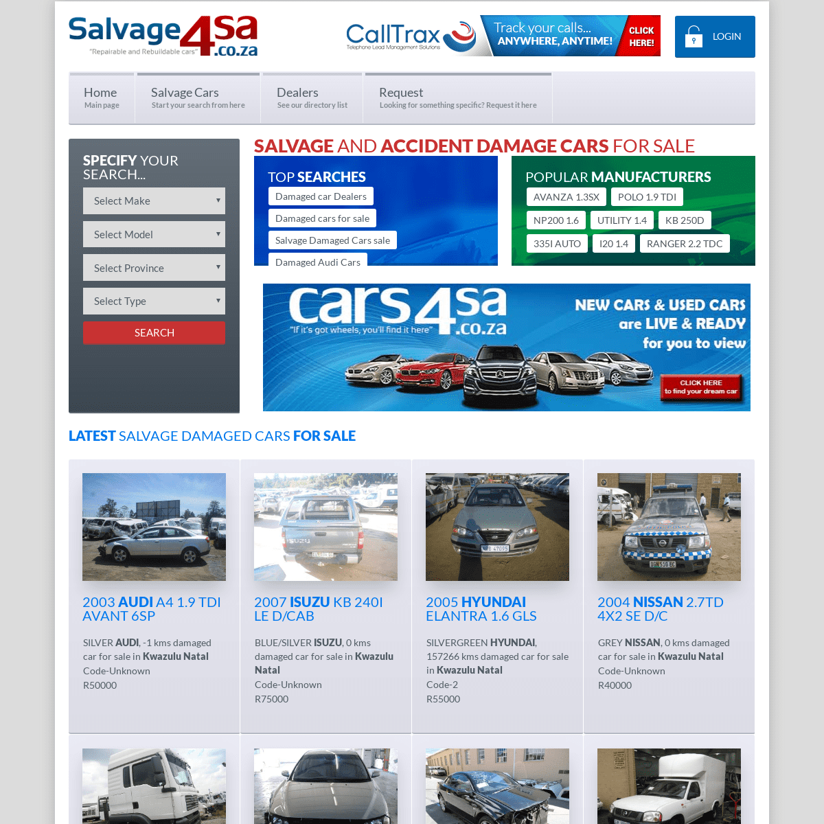 Salvage and accident damaged cars for sale - Salvage4sa