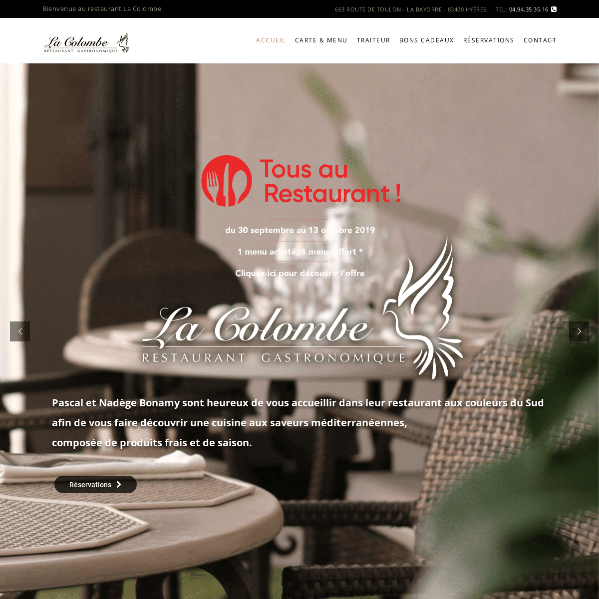 Accueil - Restaurant La Colombe