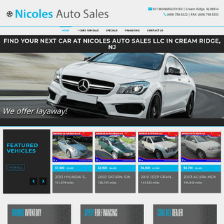  NICOLES AUTO SALES LLC – Car Dealer in Cream Ridge, NJ 