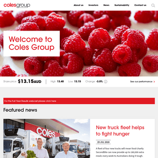 Coles Group | A trusted retailer, delivering quality value and service