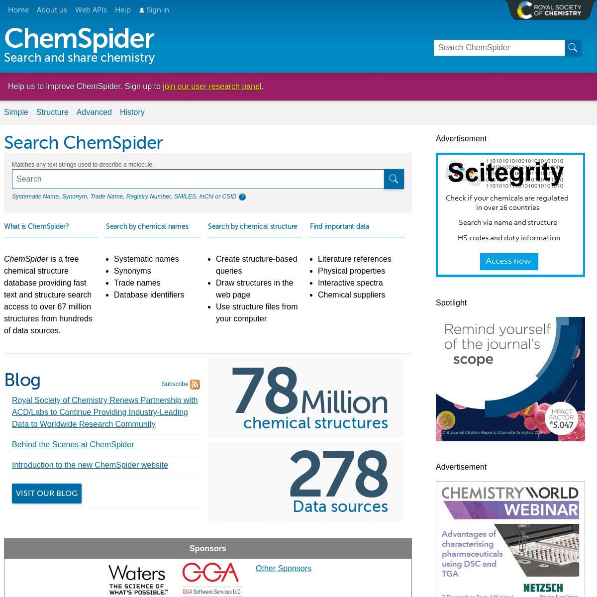 A complete backup of chemspider.com