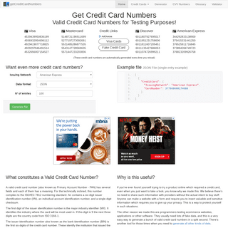 Credit Card Numbers Generator | Get Fake Credit Card Numbers for Testing Purposes 