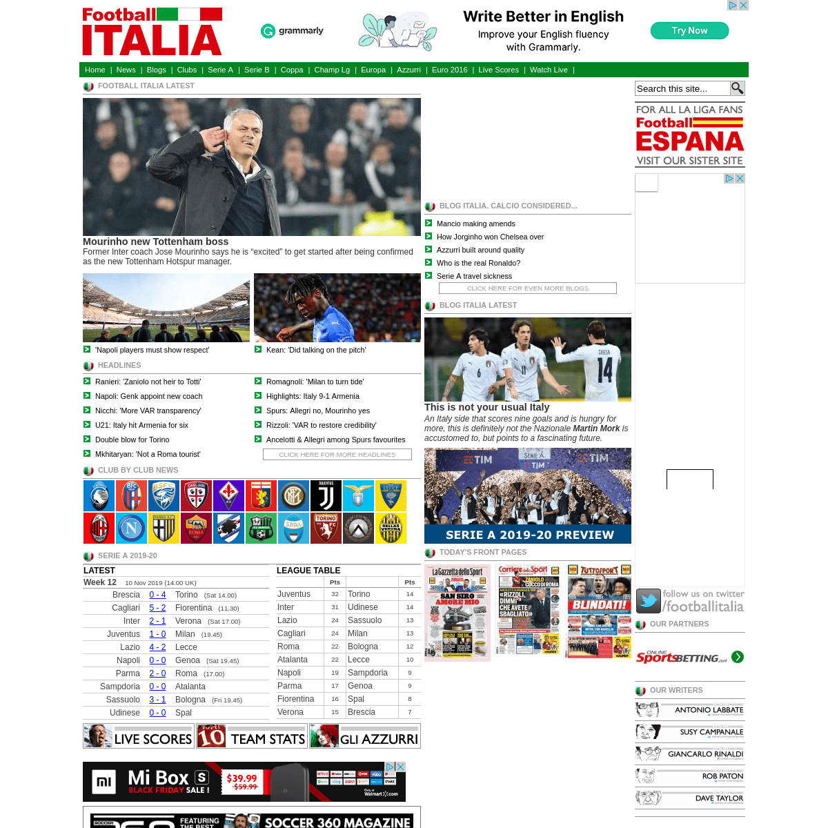 A complete backup of football-italia.net