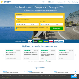 Find the Best Car Rental Deals Worldwide | Discover Car Hire