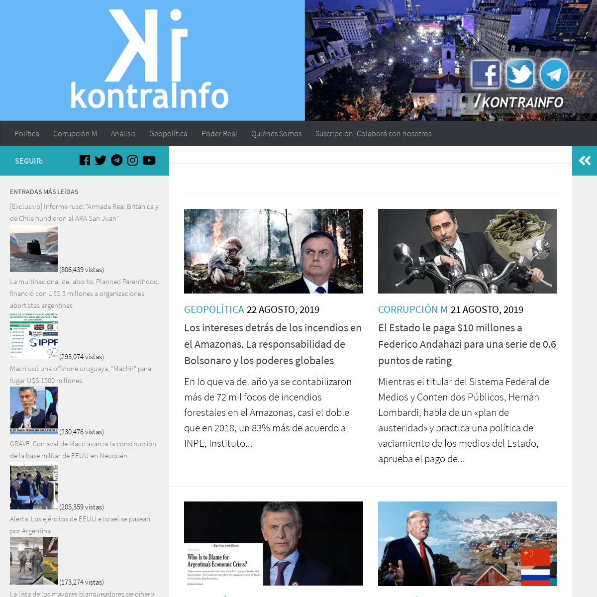 KontraInfo.com | Difusión de información contrahegemónica a los medios del poder real