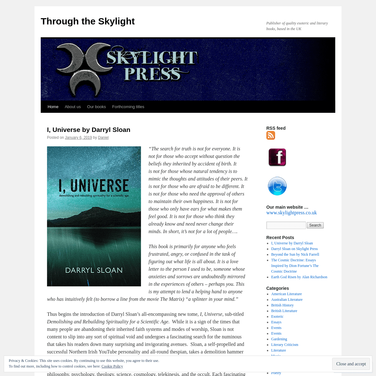Through the Skylight | Publisher of quality esoteric and literary books, based in the UK