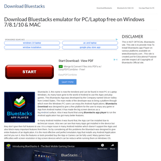 Bluestacks Free Download for PC/Laptop | Windows 7/8.1/10 & MAC