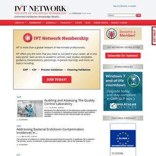 IVT Network - Institute of Validation Technology