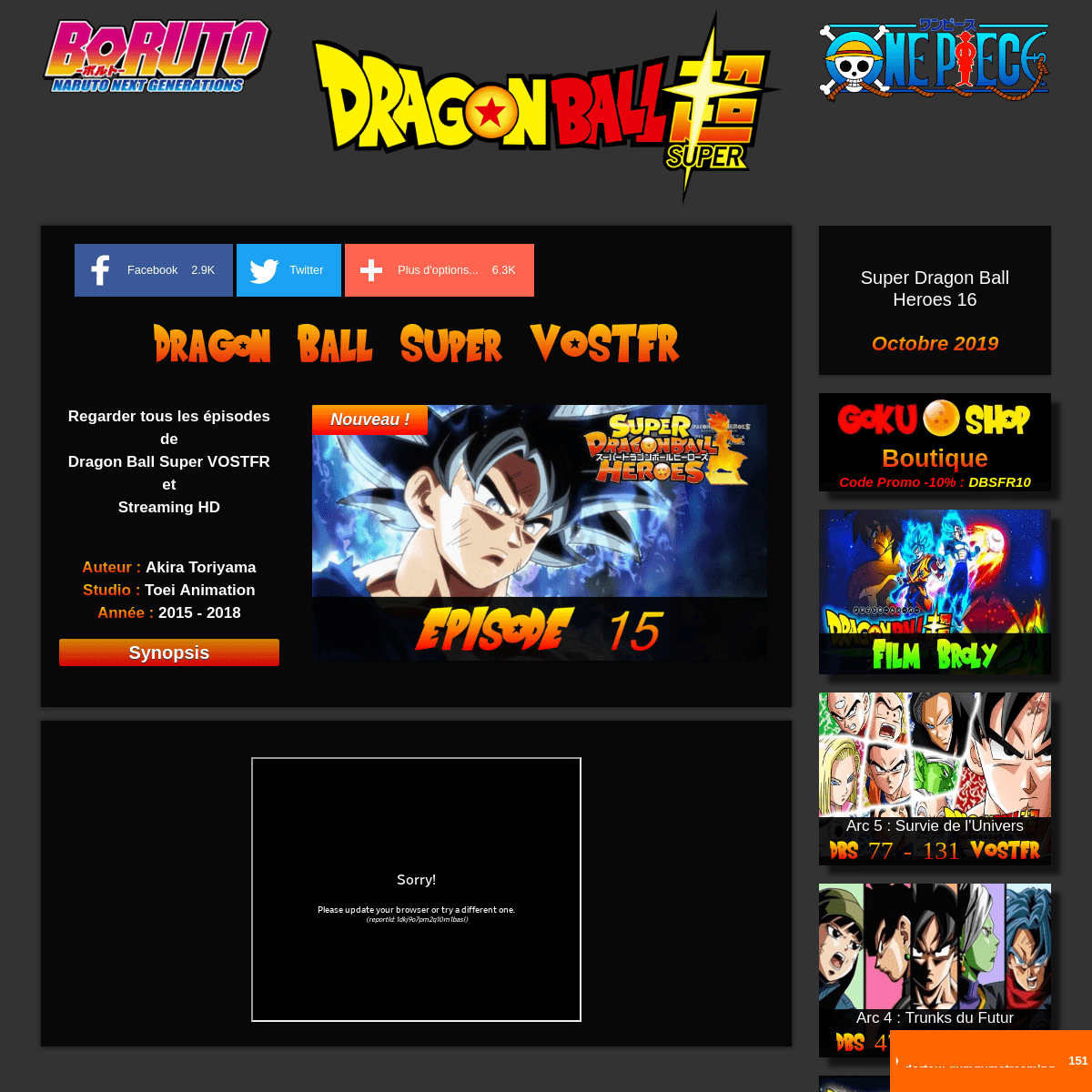 Dragon Ball Super VOSTFR - Tous les épisodes en Vostfr