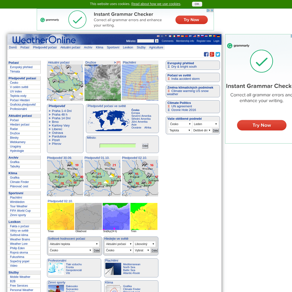 Weather Online ČR - aktuální počasí a předpověď počasí pro celý svět