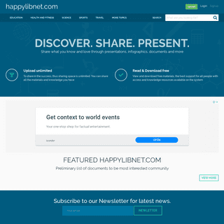 Discover, share, present -  happylibnet.com