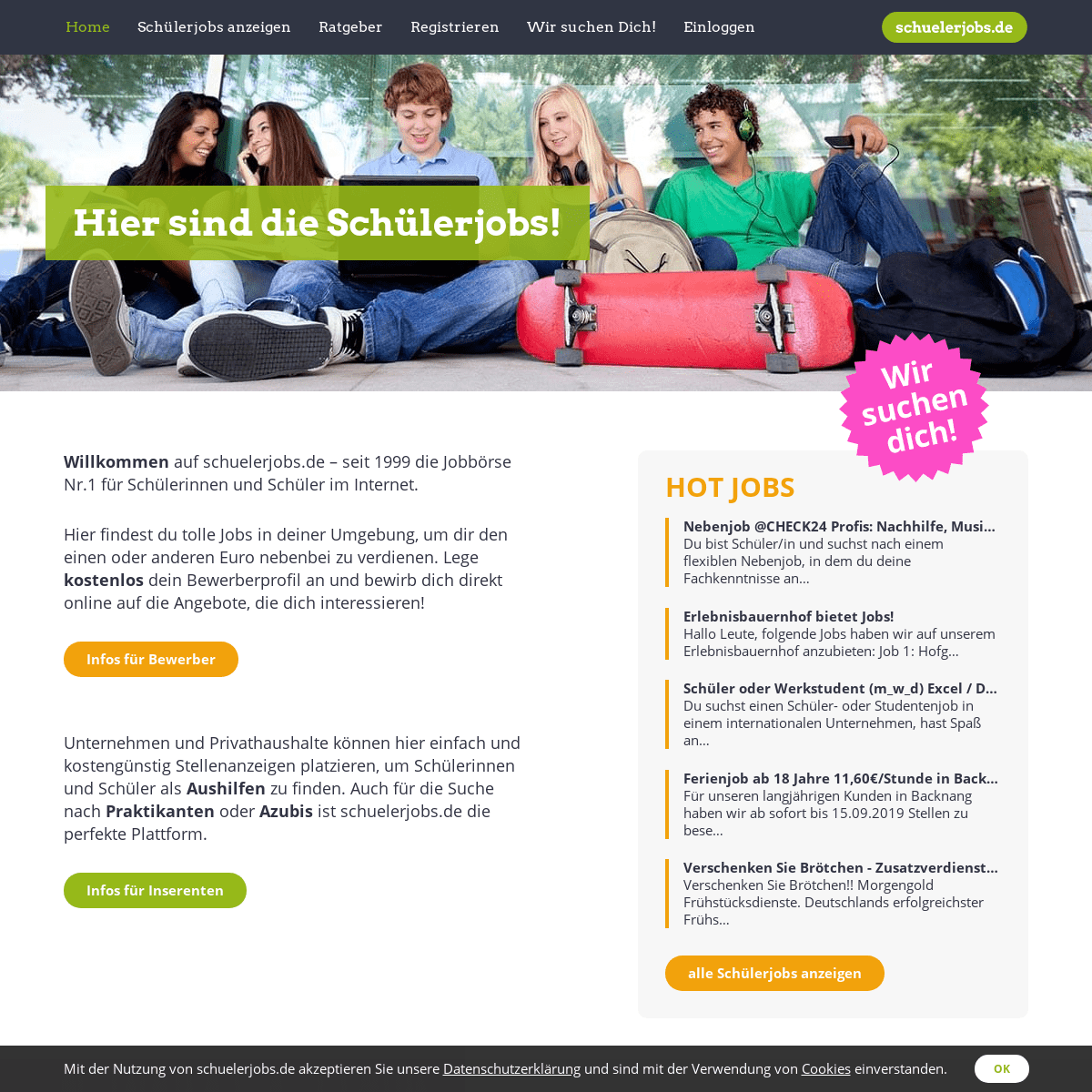 schuelerjobs.de - Aushilfsjobs & Nebenjobs für Schüler