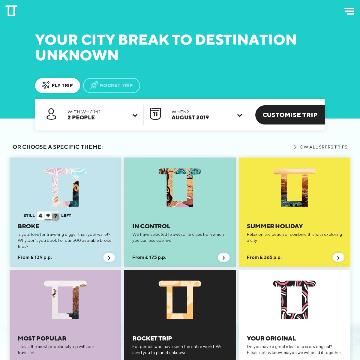 srprs.me - Go on a city break to destination unknown