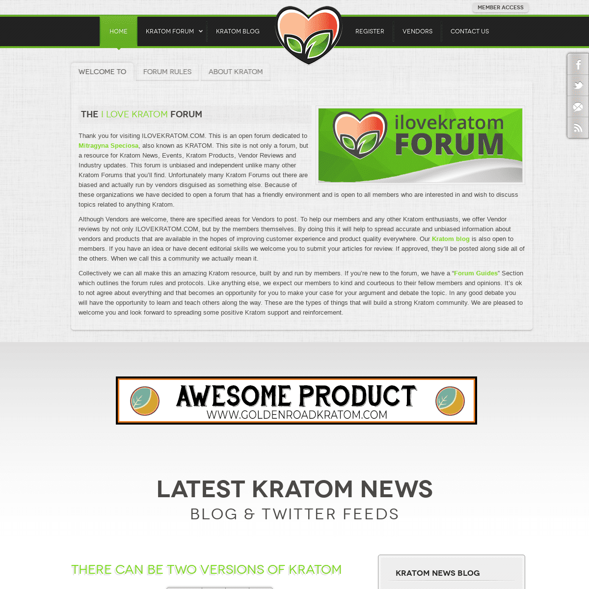 Vendor Reviews, Blog News, Topics and Discussions - Kratom Forum