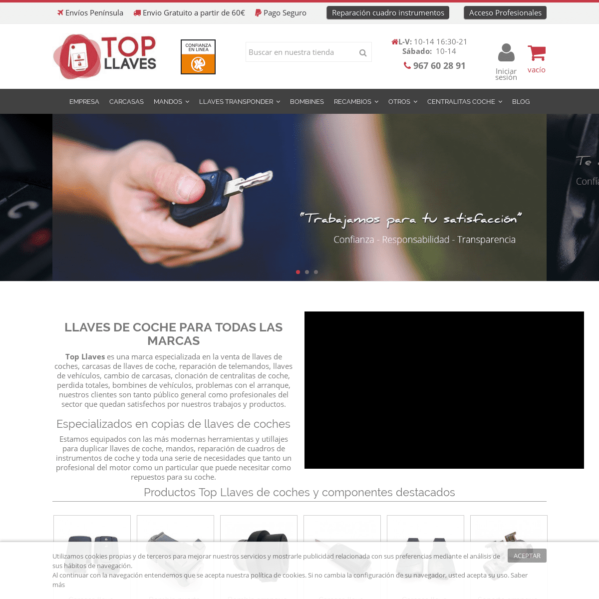 Copia de llaves, Centralitas Coche, Transponders y más【Venta Online】 - Top Llaves