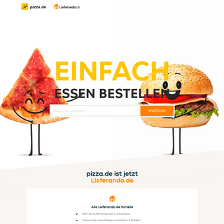 Online Essen bestellen - pizza.de ist jetzt Lieferando.de