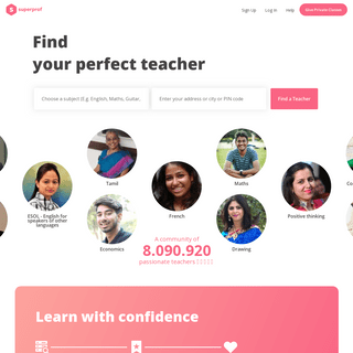 Teacher - Student network for private teaching in India - Superprof