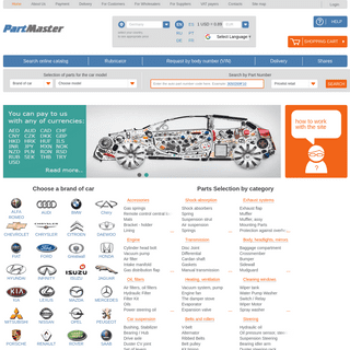 Spare parts at PartMaster - the shop and catalogues of auto parts - auto parts for cars with international delivery. 
