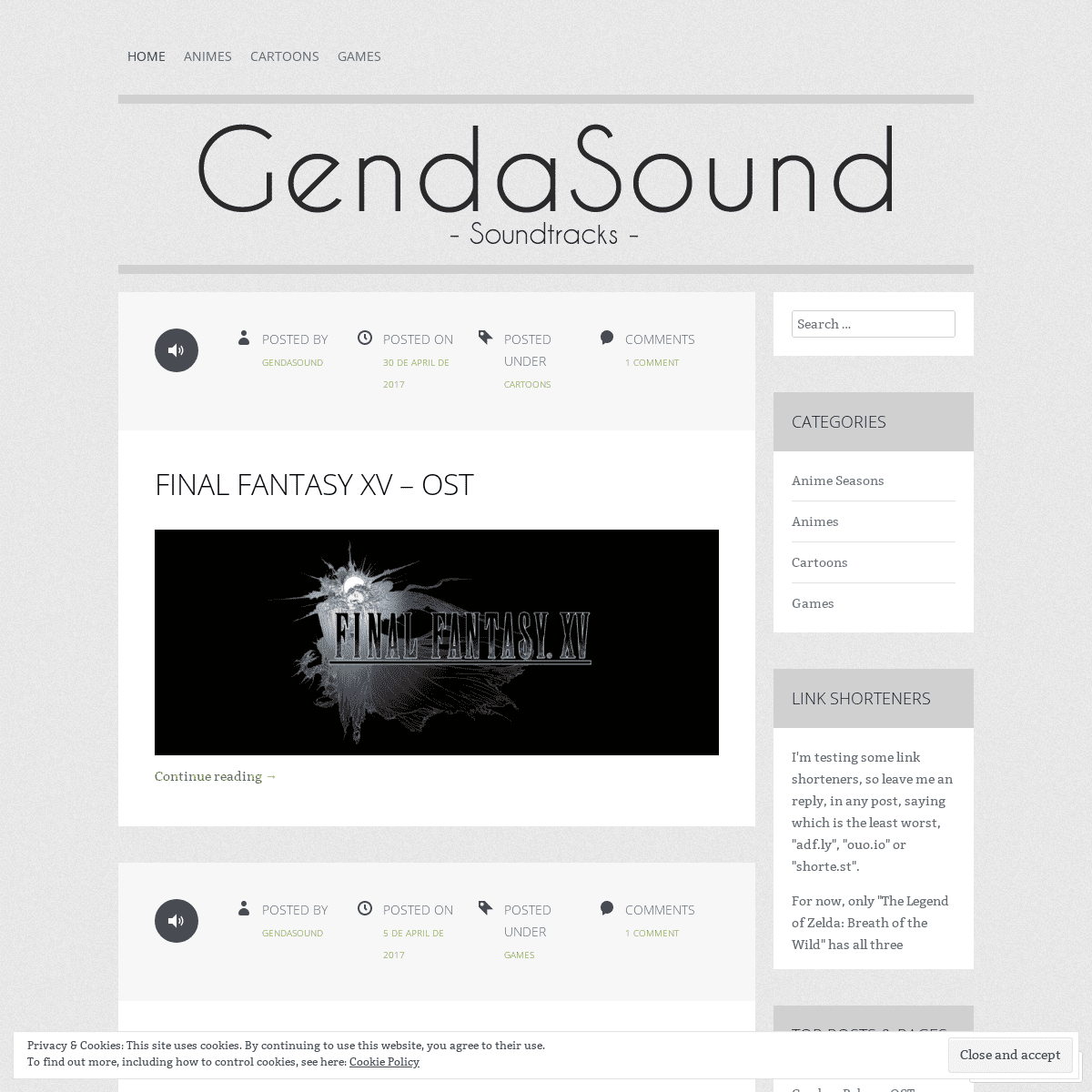 GendaSound | Anime, Games and Cartons Soundtracks