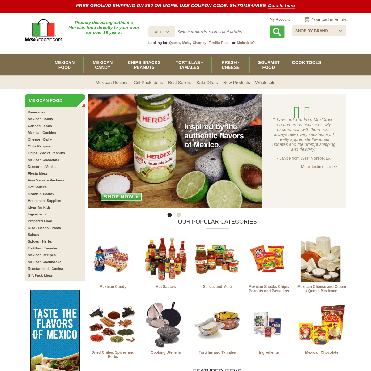 Mexican food and Mexican recipes at MexGrocer.com