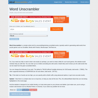 Word Unscrambler - Unscramble words and letters