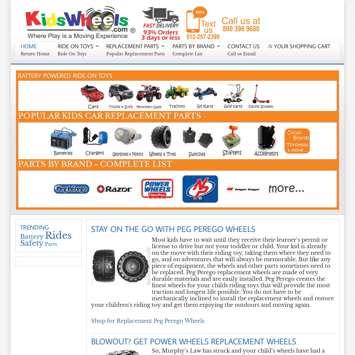Ride On Toys Parts Accessories - KidsWheels
