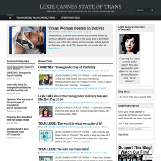 LEXIE CANNES STATE OF TRANS – Rational thinking and reporting on all things transgender