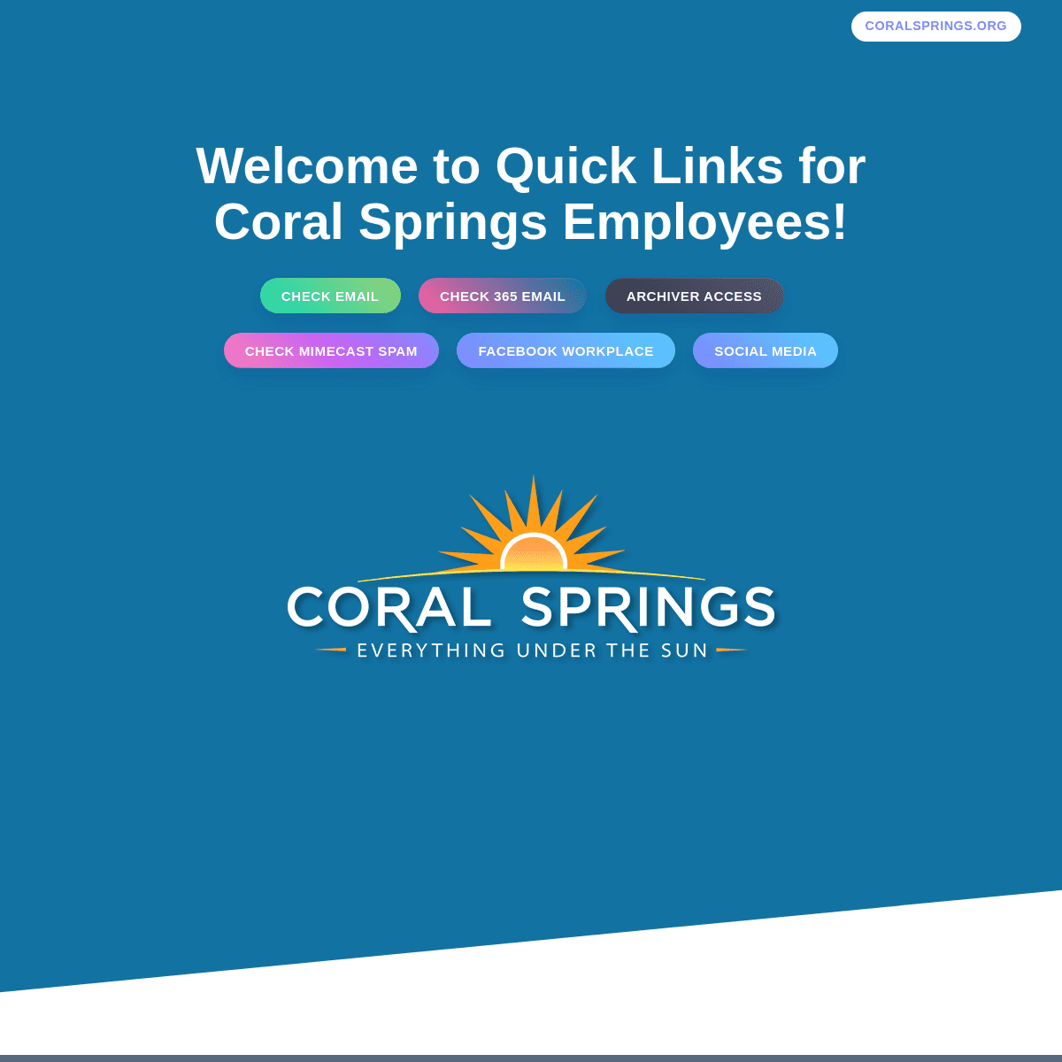 Coral Springs Quick Links for Employees