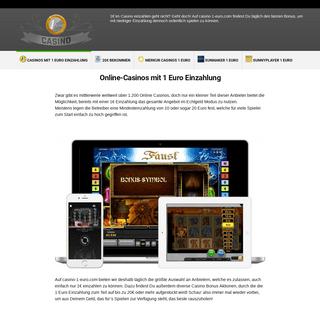 Online Casinos mit 1 Euro Einzahlung ▶ 8 Boni mit insgesamt 95€ gratis!