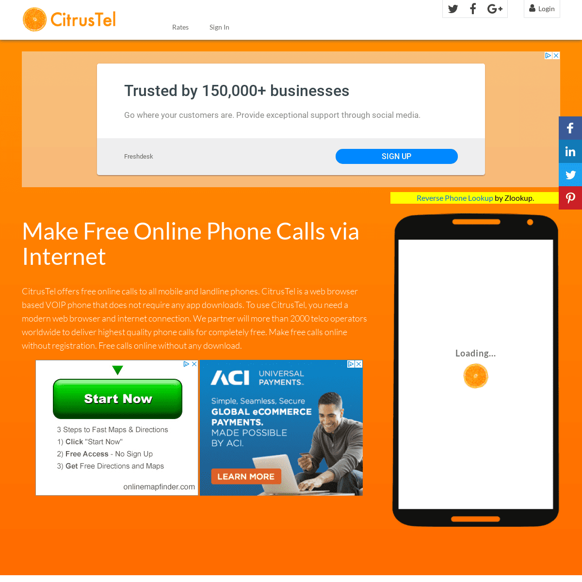 Free Online Calls | Free Internet Calls | CitrusTel