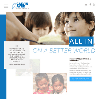 Calvin Ayre Foundation | All in on a better world