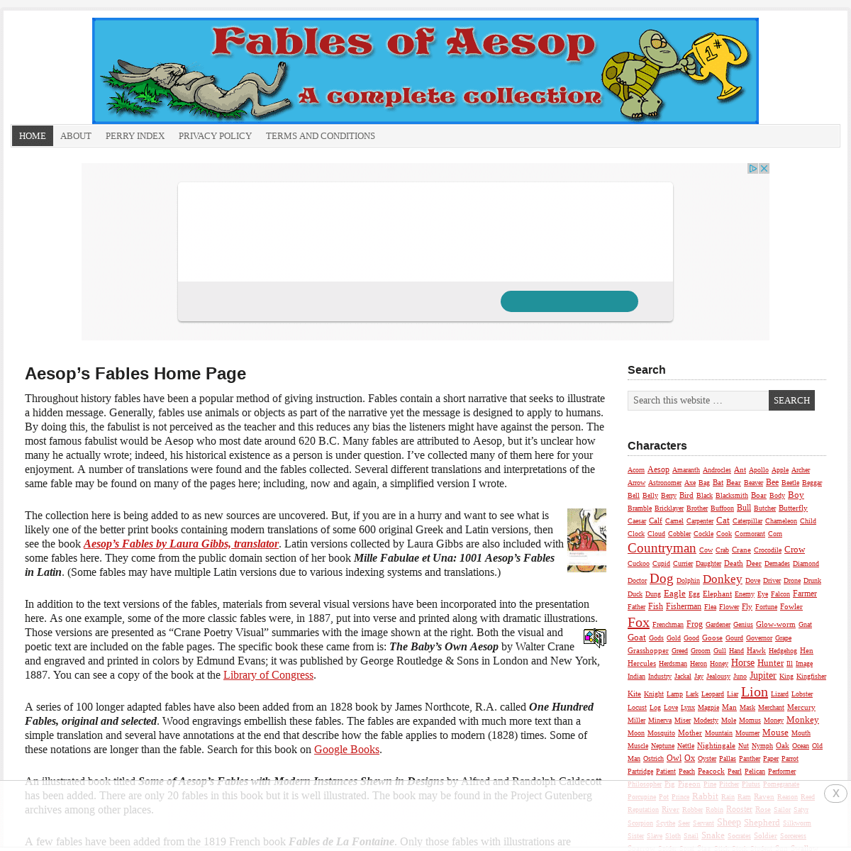 Aesop's Fables Home Page - Fables of Aesop