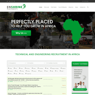 Technical & Engineering Recruitment - Africa | Enshrine Placements