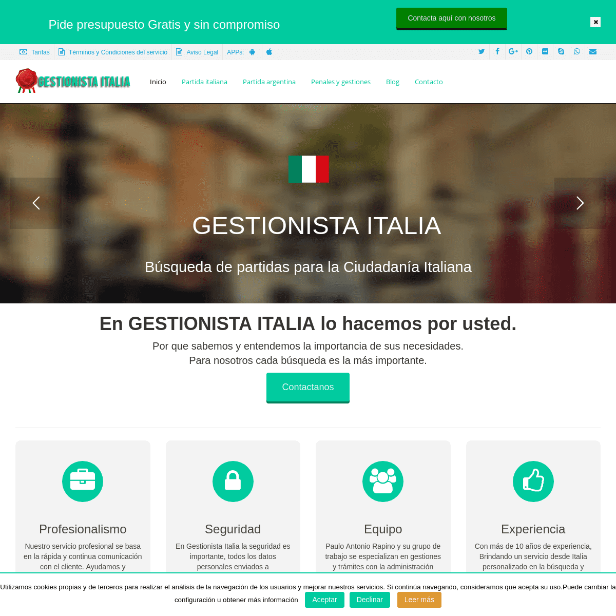 Partidas de nacimiento Italianas Gestionalista Italia
