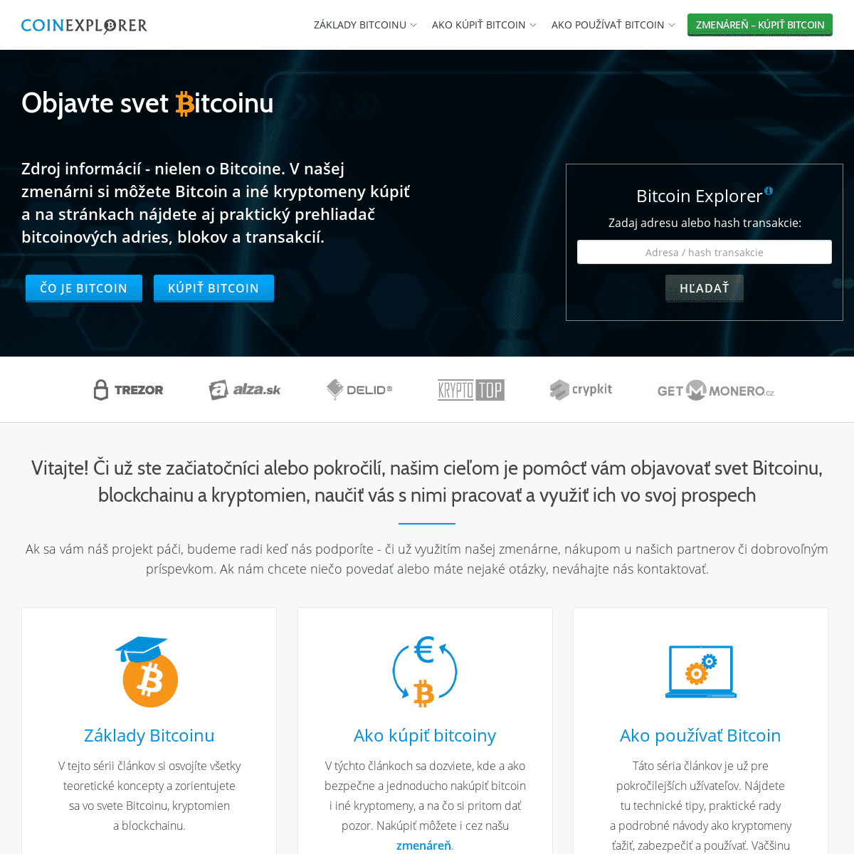 CoinExplorer.sk | Objavte svet Bitcoinu