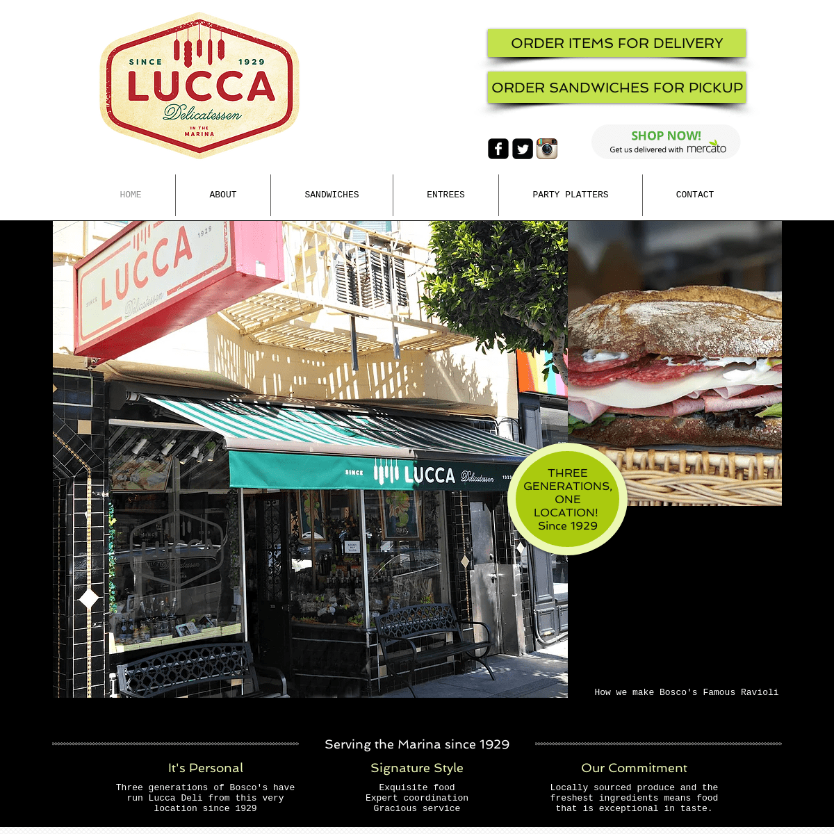 Lucca Deli | San Francisco Sandwiches | Famous Ravioli | in the Marina