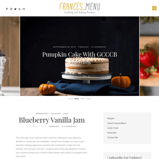 Frances' Menu - Everyday Cooking & Baking Recipes