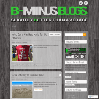 B-Minus Blogs | Slightly Better Than Average