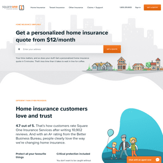 Home Insurance Policies From $12/Month | Square One