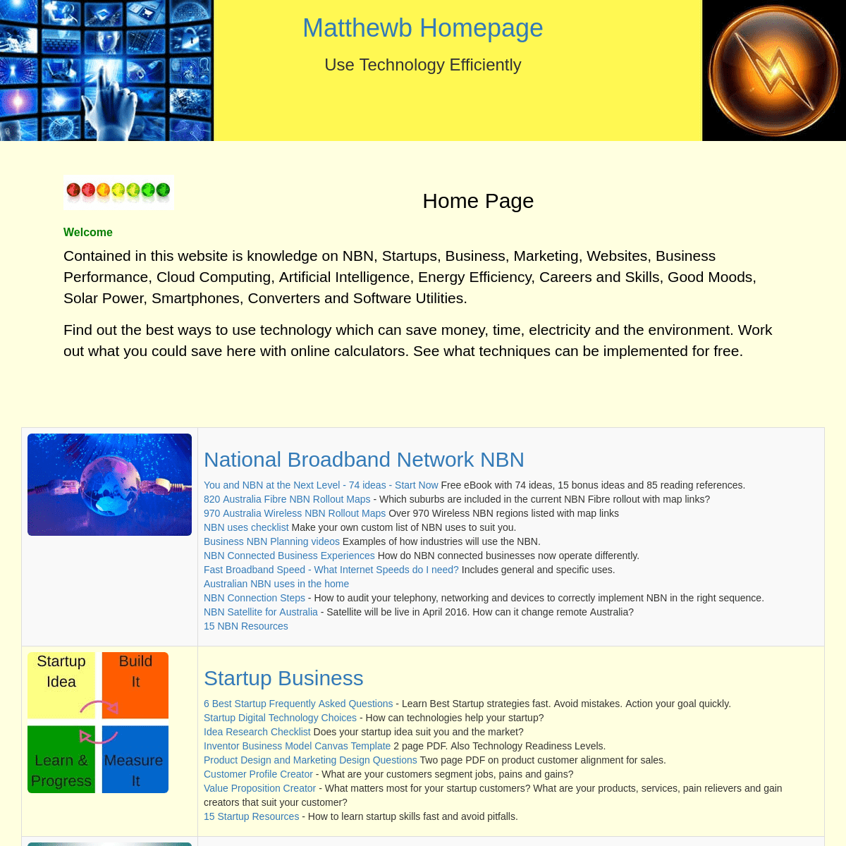 Matthewb Homepage - Use Technology Efficiently - Hundreds of Resources