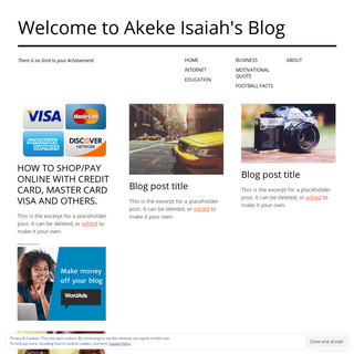 Welcome to Akeke Isaiah's Blog – There is no limit to your Achievement.